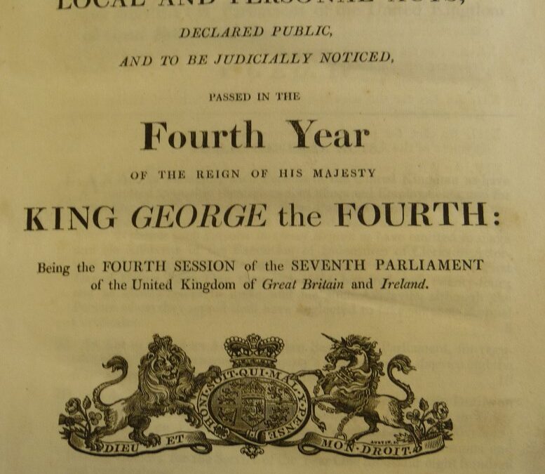 1823 Act of Parliament